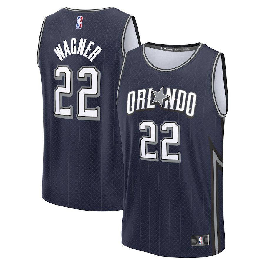 Men Orlando Magic #22 Franz Wagner Fanatics Branded Navy City Edition 2023-24 Fast Break NBA Jersey